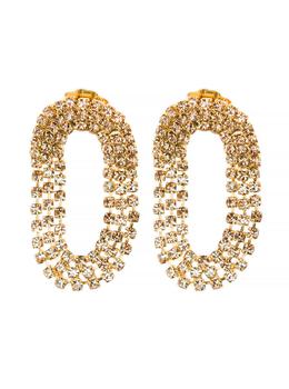 商品SILVIA GNECCHI | 'Liberty Mini' Earrings with Crystals in Galvanized Brass 24k Gold Woman,商家Baltini,价格¥793图片