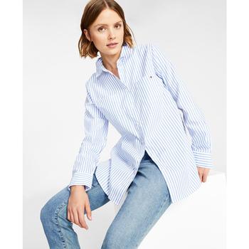 推荐Cotton Striped Easy-Care Collared Shirt商品