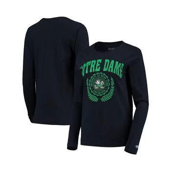 CHAMPION | Women's Navy Notre Dame Fighting Irish University Laurels Long Sleeve T-shirt 