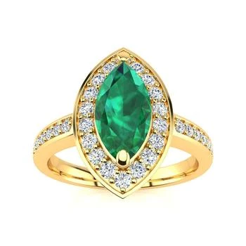 SSELECTS | 1 Carat Marquise Emerald And Diamond Ring In 14 Karat Yellow Gold,商家Premium Outlets,价格¥2957