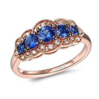 商品Blueberry Sapphire Ring set in 14K Strawberry Gold图片