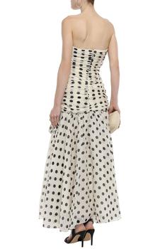 推荐Strapless polka-dot linen and silk-blend maxi dress商品