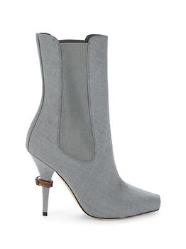 巴宝莉鞋好用吗, Burberry | Kenzie Canvas Peep-Toe Booties商品图片 3.4折