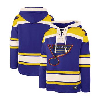 product Men's Blue, Gold-Tone St. Louis Blues Heritage Superior Lacer Pullover Hoodie image
