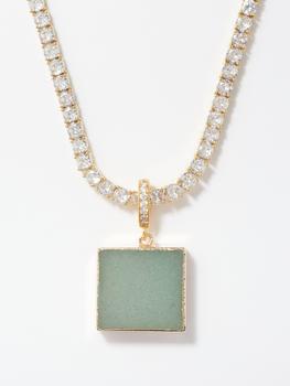 推荐Quartz, crystal & 18kt gold-plated necklace商品