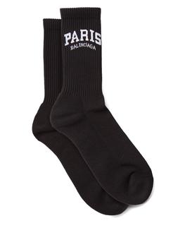 更多巴黎世家袜子鞋, Balenciaga | Paris jacquard-logo cotton-blend socks商品图片 