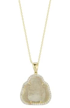 Sphera Milano | 14K Yellow Gold Vermeil CZ Halo Buddha Pendant Necklace,商家Nordstrom Rack,价格¥300