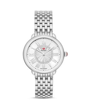 Michele | Serein Mid Stainless Diamond Dial Watch, 36mm商品图片,额外9.5折, 额外九五折