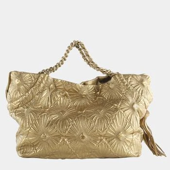 推荐Chanel Gold Calfskin Leather Embroidered Ca D'Oro Tote Bag商品