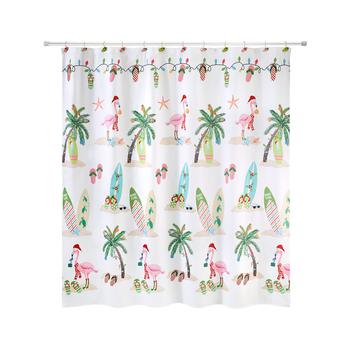 商品Flamingo Jingle Shower Curtain图片