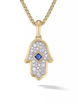 David Yurman | Hamsa Amulet in 18K Yellow Gold with Pavé Diamonds and Blue Sapphire, 26MM,商家Saks Fifth Avenue,价格¥16503