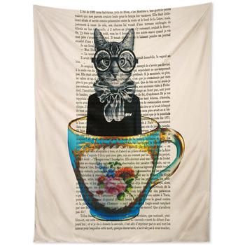 商品Coco De Paris Cat In A Cup Tapestry图片