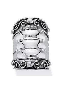 雪茄, Palm Beach Jewelry | Bohemian Cigar Band-Style Antiqued .925 Sterling Silver Scroll Wide Ring商品图片 8.8折