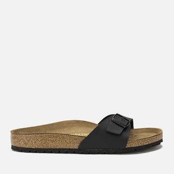 Birkenstock是什么牌子, Birkenstock | Birkenstock Women's Madrid Slim Fit Single Strap Sandals - Black商品图片 