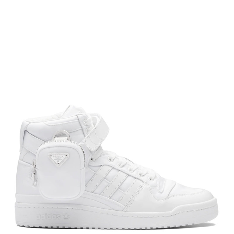 Prada | 【预售3-7天】PRADA/普拉达 22年早春新款 ADIDAS联名系列 男女同款白色哑光皮革和再生尼龙高帮运动鞋2TG193_3LJX_F01CD商品图片,8折, 包邮包税