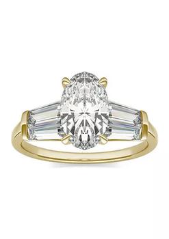 Charles & Colvard, Charles & Colvard | Charles & Colvard 3.46 ct. t.w. Lab Created Elongated Oval Moissanite Five Stone Engagement Ring in 14k Yellow Gold商品图片 