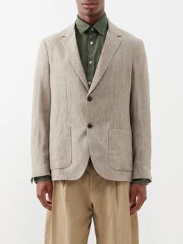 Sunspel | Single-breasted linen suit jacket,商家MATCHES,价格¥1314