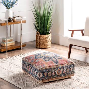 nuLOOM, nuLOOM | nuLOOM Handmade Boho Flower Blossom Floor Cushion商品图片 3.5折