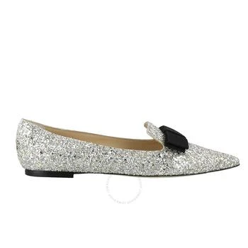 Jimmy Choo | 【瑕疵】【鞋底磨损】Ladies Champagne Gala Coarse Glitter Bow Flats,商家品牌清仓区,价格¥813