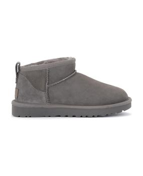 ugg雪地靴, UGG | Ugg Classic Ultra Mini Gray Ankle Boot In Suede商品图片 