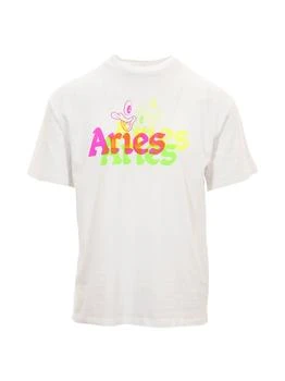 推荐Aries Logo Printed Crewneck T-Shirt商品