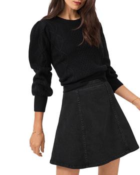 1. State是什么牌子, 1. State | Mixed Knit Crewneck Sweater商品图片 额外8折, 独家减免邮费, 额外八折