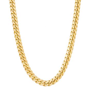 product Men's Solid Cuban Link Bracelet in 14k Gold-Plated Sterling Silver image