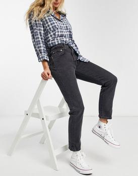 李维斯牛仔裤女, Levi's | Levi's 501 high rise straight leg crop jeans in washed black商品图片 8.4折