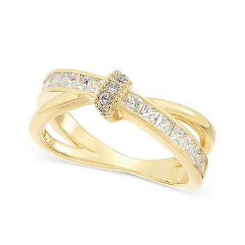Charter Club | Gold-Tone Pavé & Square Cubic Zirconia Crisscross Accent Ring, Created for Macy's 3.9折