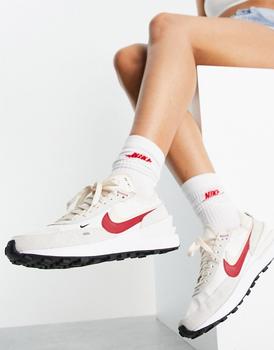 Nike Waffle One SE trainers in cream and gym red.,价格$127.16