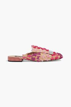 Sergio Rossi | sr1 embellished raffia slippers商品图片,3折