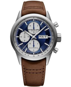 雷蒙威, Raymond Weil | Raymond Weil Freelancer Automatic Blue Chronograph Dial Brown Leather Strap Men's Watch 7732-TIC-50421商品图片 6.9折