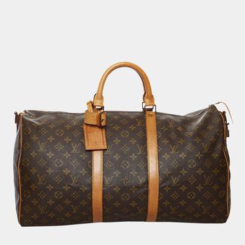 lv经典款, [二手商品] Louis Vuitton | Louis Vuitton Brown Monogram Keepall Bandouliere 50商品图片 9.5折