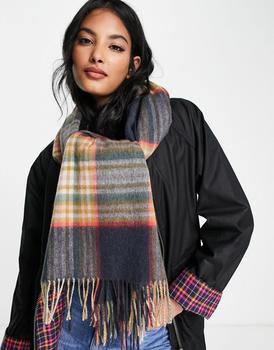 推荐Barbour Lonnen check scarf in navy商品