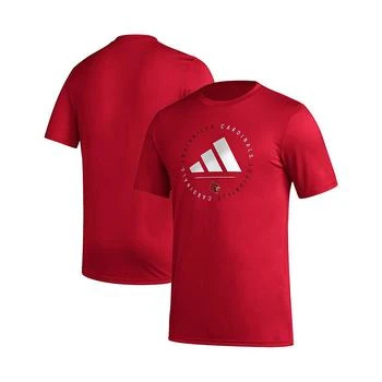 Adidas | Men's Red Louisville Cardinals Stripe Up AEROREADY Pregame T-shirt 7.9折