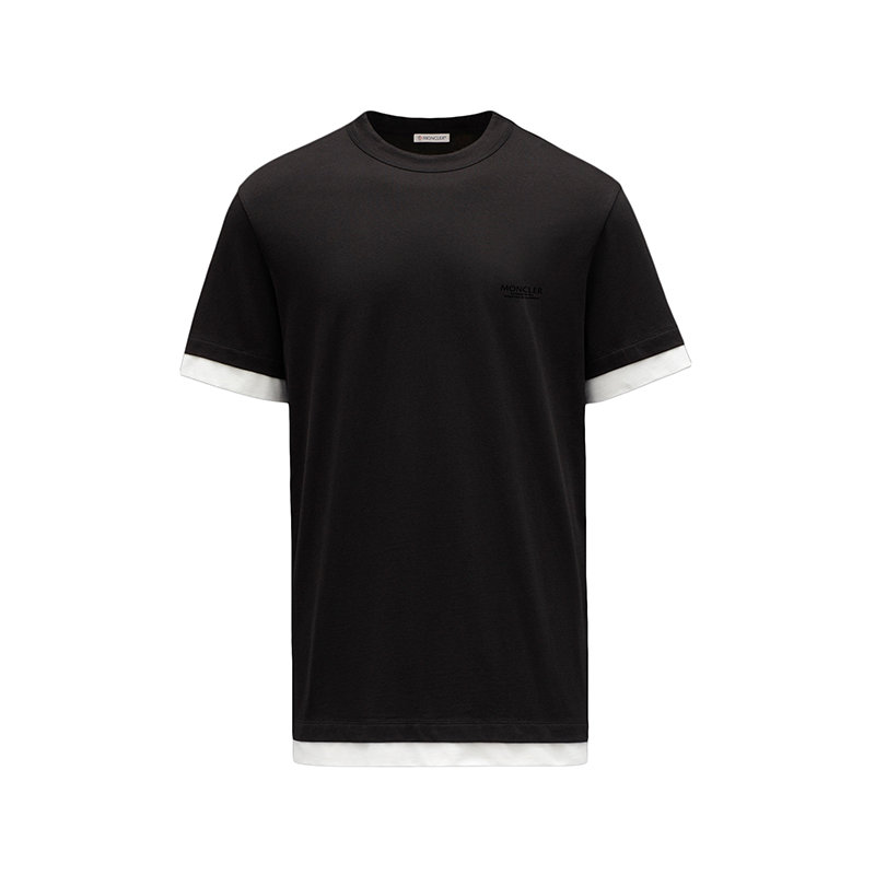 Moncler | 【预售3-7天】Moncler/蒙克莱 22年秋冬新款 男士黑色/白色纯棉Logo压花短袖T恤H10918C000178390T999商品图片,7.9折, 包邮包税