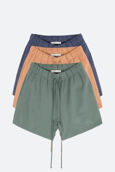 mnml短裤, MNML | Every Day Sweatshorts 3 Pack - Dark Teal/Country Purple/Maple商品图片 