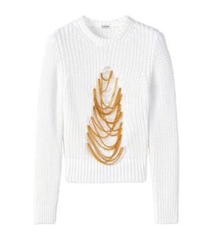 Loewe | Chain-Detail Distressed Sweater商品图片,