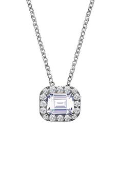 商品Lafonn | Emerald Cut Simulated Diamond Halo Pendant Necklace,商家Nordstrom Rack,价格¥279图片