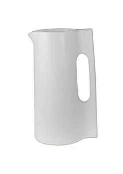 Duna Range | 10 Inch Ceramic E,longated Pitcher, Cut Out Design Handle, White,商家Belk,价格¥265