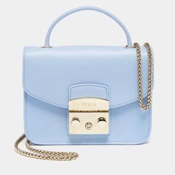furla metropolis评价, [二手商品] Furla | Furla Blue Leather Metropolis Top Handle Bag商品图片 5.4折