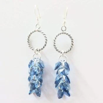 Alexa Martha Designs | Sterling Silver Denim Blue Crystal Cluster Earrings,商家Verishop,价格¥790