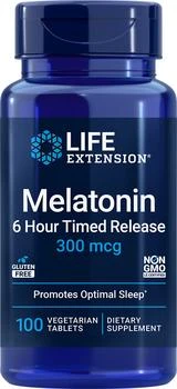 Life Extension | Life Extension Melatonin 6 Hour Timed Release - 300 mcg (100 Tablets, Vegetarian),商家Life Extension,价格¥65