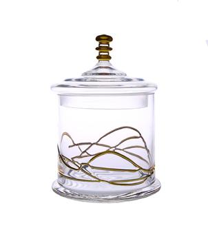 商品Classic Touch Decor | Glass Jar and Lid with 14k Gold Swirl Design,商家Premium Outlets,价格¥448图片