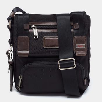 推荐Tumi Black/Brown Nylon and Leather Alpha Bravo Barstow Messenger Bag商品