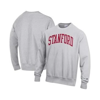CHAMPION | Men's Heathered Gray Stanford Cardinal Arch Reverse Weave Pullover Sweatshirt 独家减免邮费