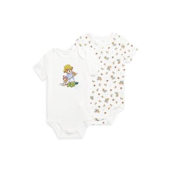 商品Ralph Lauren | Baby Boys Polo Bear Cotton Bodysuit, Pack of 2,商家Macy's,价格¥355图片