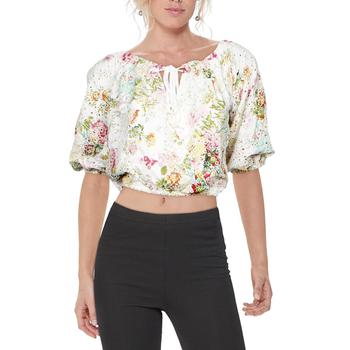 推荐ASTR the Label Womens Floral Off-The-Shoulder Pullover Top商品