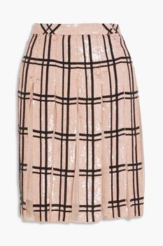推荐Pleated embellished silk-chiffon mini skirt商品