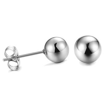 推荐Sterling Silver 10mm Polished Ball Stud Earrings商品